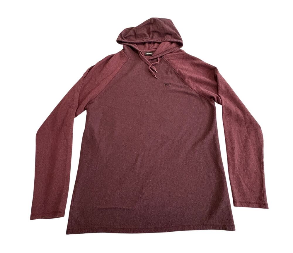 Vans Lightweight Pullover Hoodie Maroon Red Mens XL Skateboard Streetwear